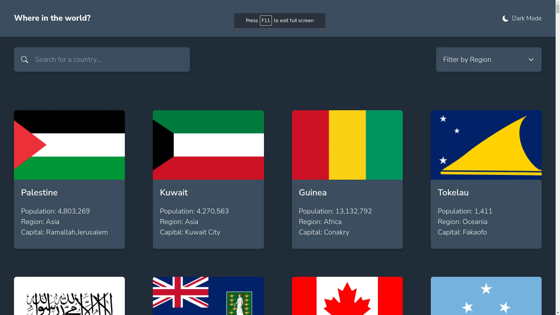 A frontend application that consumes a third party REST API to display and filter the data.